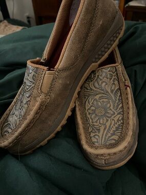 Twisted X Tan Floral Slip-On Shoes